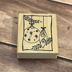 A MUSE 2-2035F HANGING ORNAMENTS WOOD MOUNTED RUBBER STAMP HOLIDAY